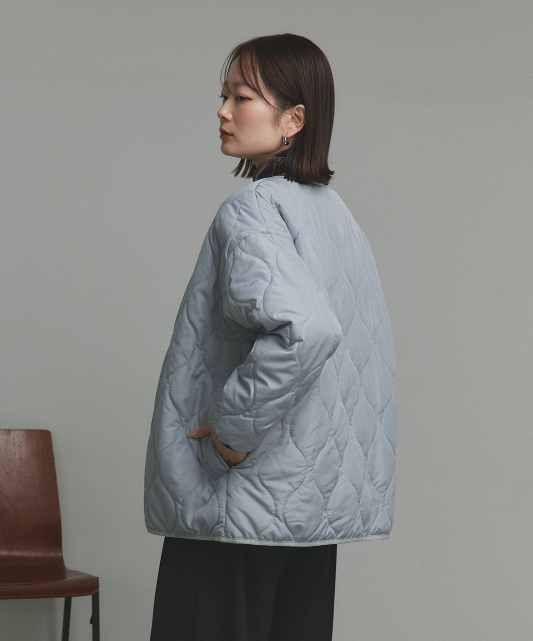 アドティエ ad thie  キルティング 中綿ジャケット （カーキ） カーキ