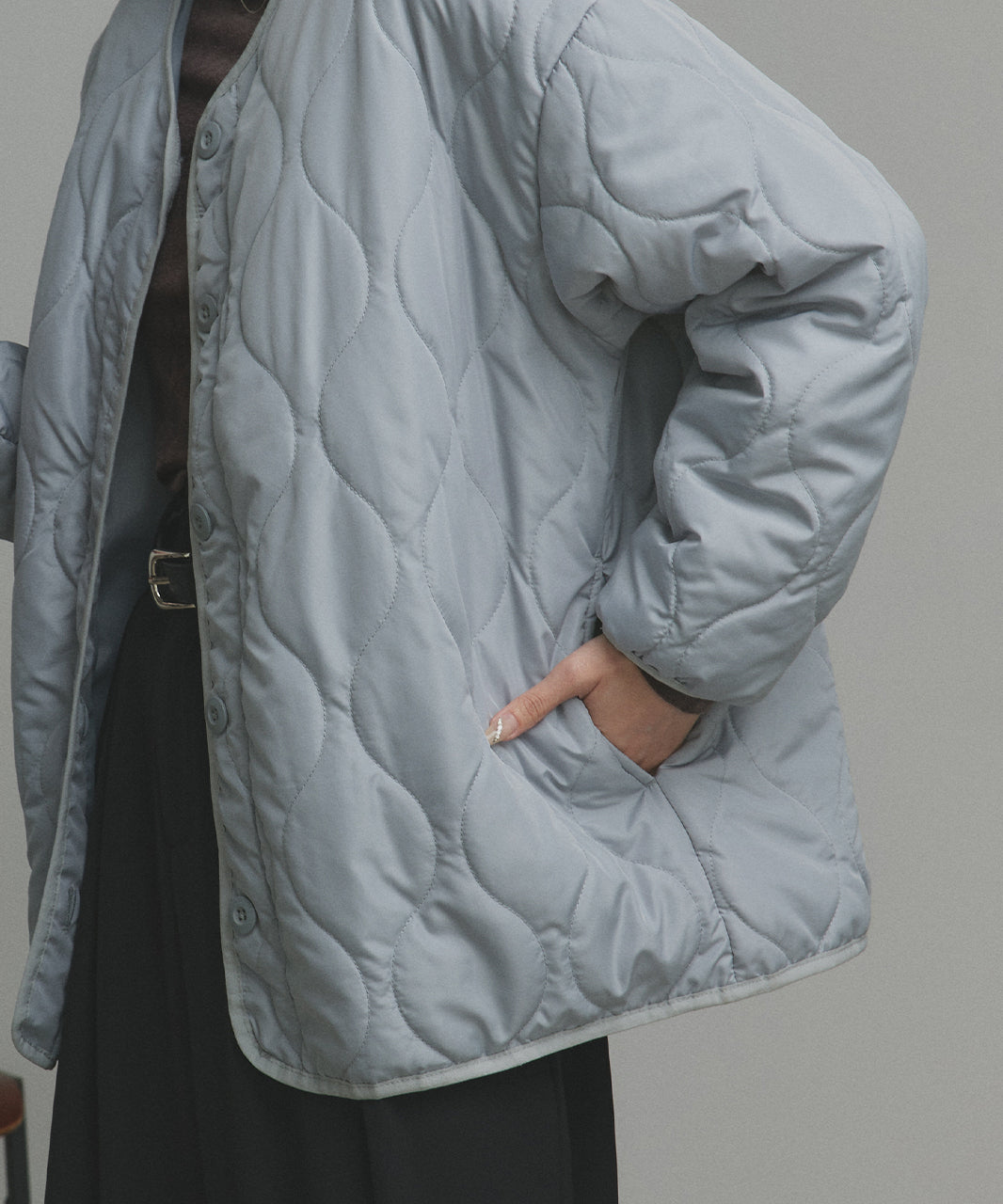 アドティエ ad thie  キルティング 中綿ジャケット （カーキ） カーキ