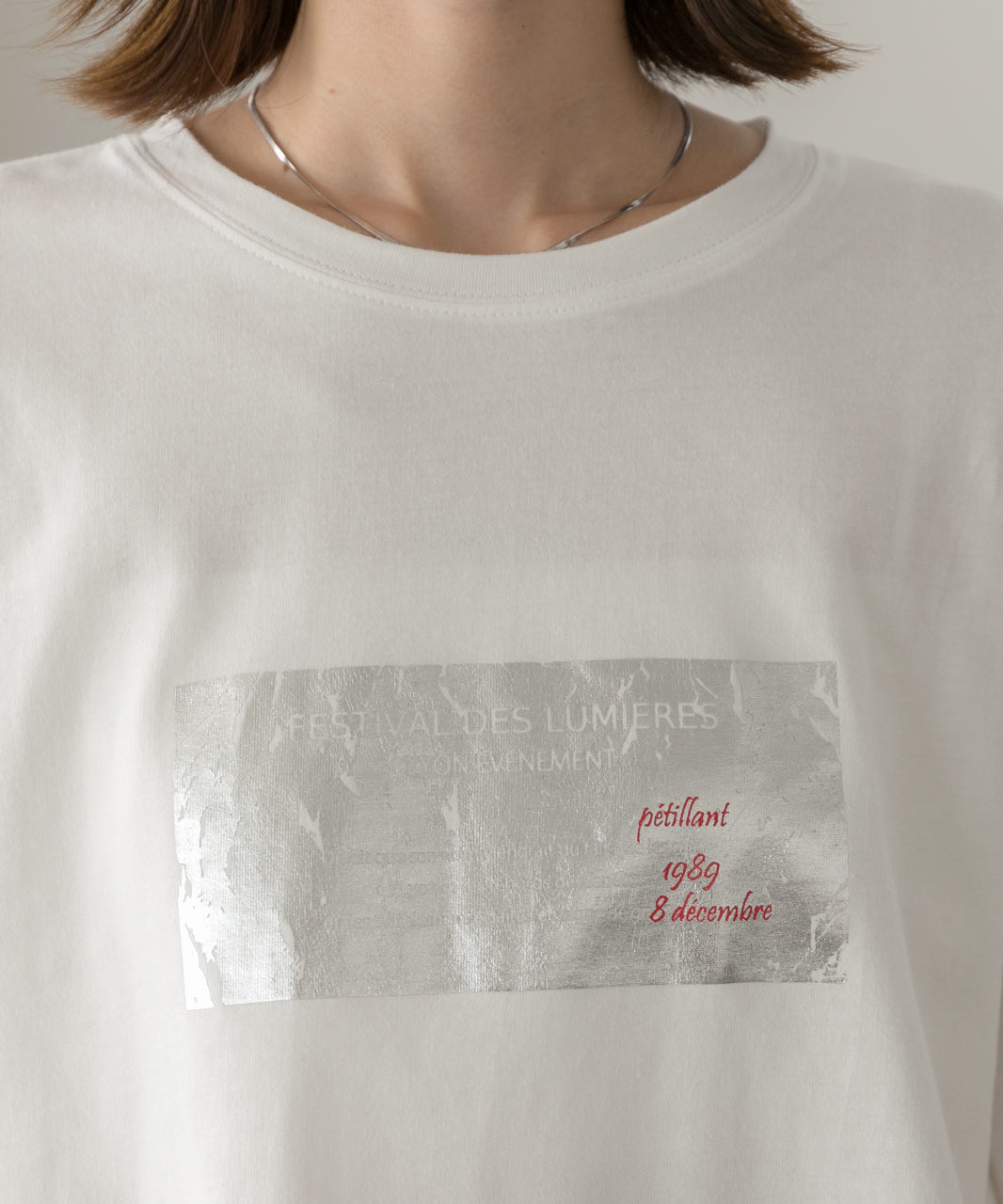 アドティエ ad thie 【2024AW新作】箔アソートプリント ショート丈ロングTシャツ