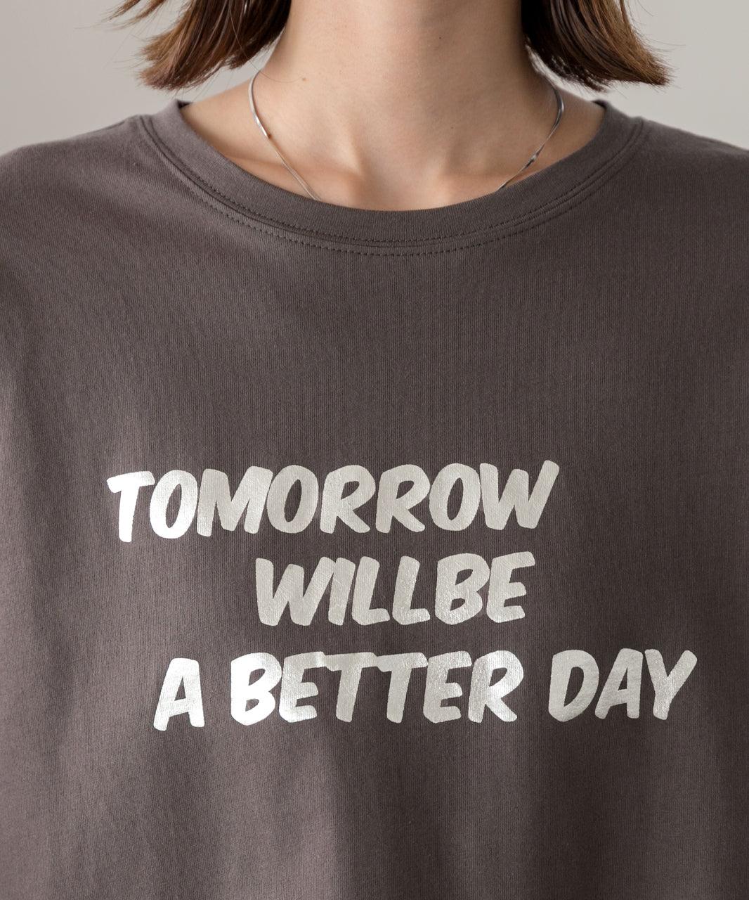 アドティエ ad thie 【2024AW新作】箔アソートプリント ショート丈ロングTシャツ （チャコール(プリント1)） チャコール(プリント1)