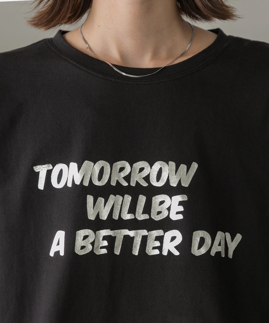 アドティエ ad thie 【2024AW新作】箔アソートプリント ショート丈ロングTシャツ （ブラック(プリント1)） ブラック(プリント1)