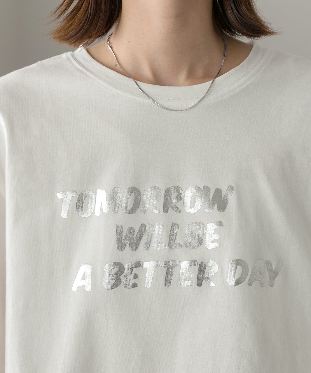 アドティエ ad thie 【2024AW新作】箔アソートプリント ショート丈ロングTシャツ （オフホワイト(プリント1)） オフホワイト(プリント1)