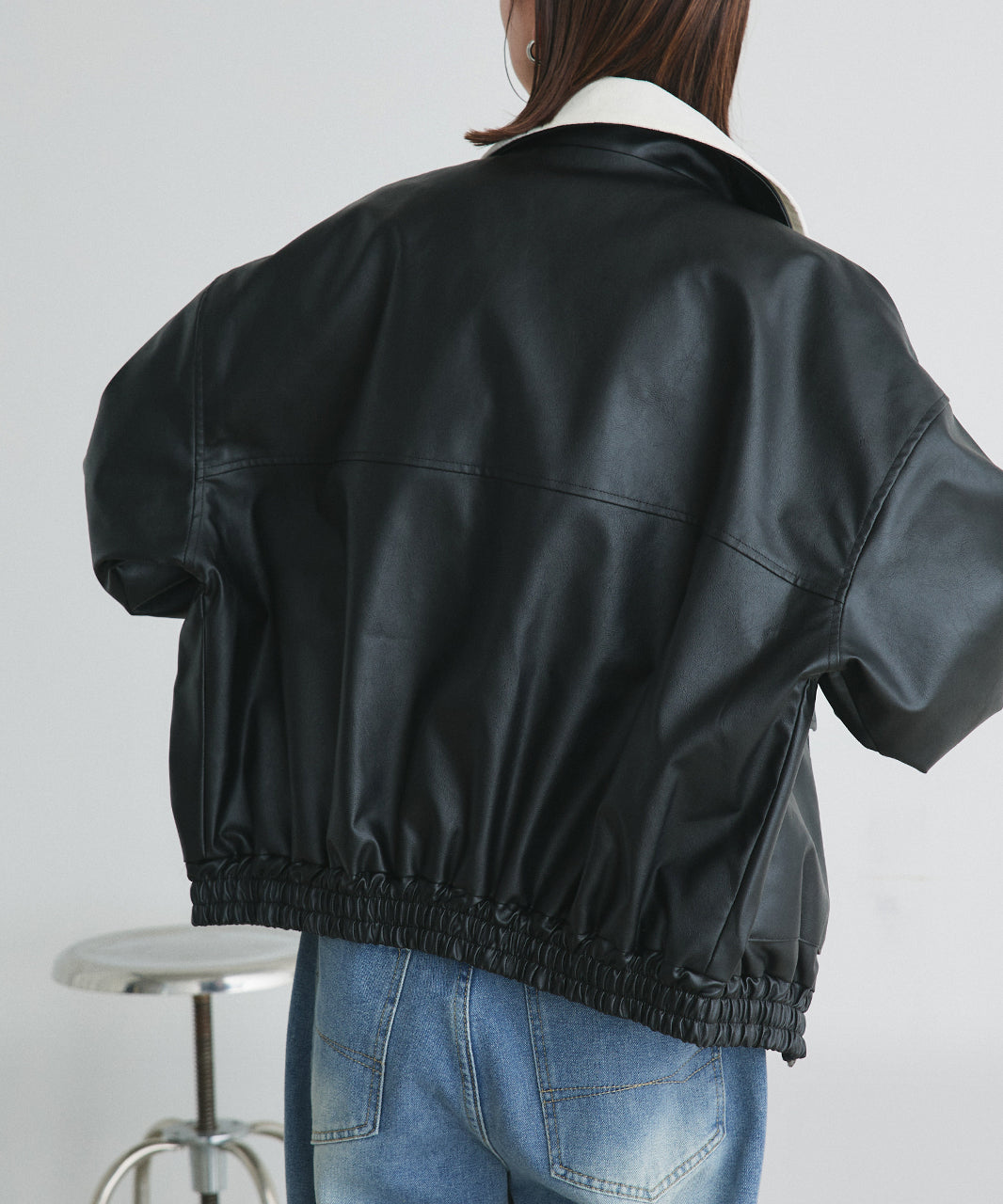 アドティエ ad thie コーデュロイカラーレザーブルゾン