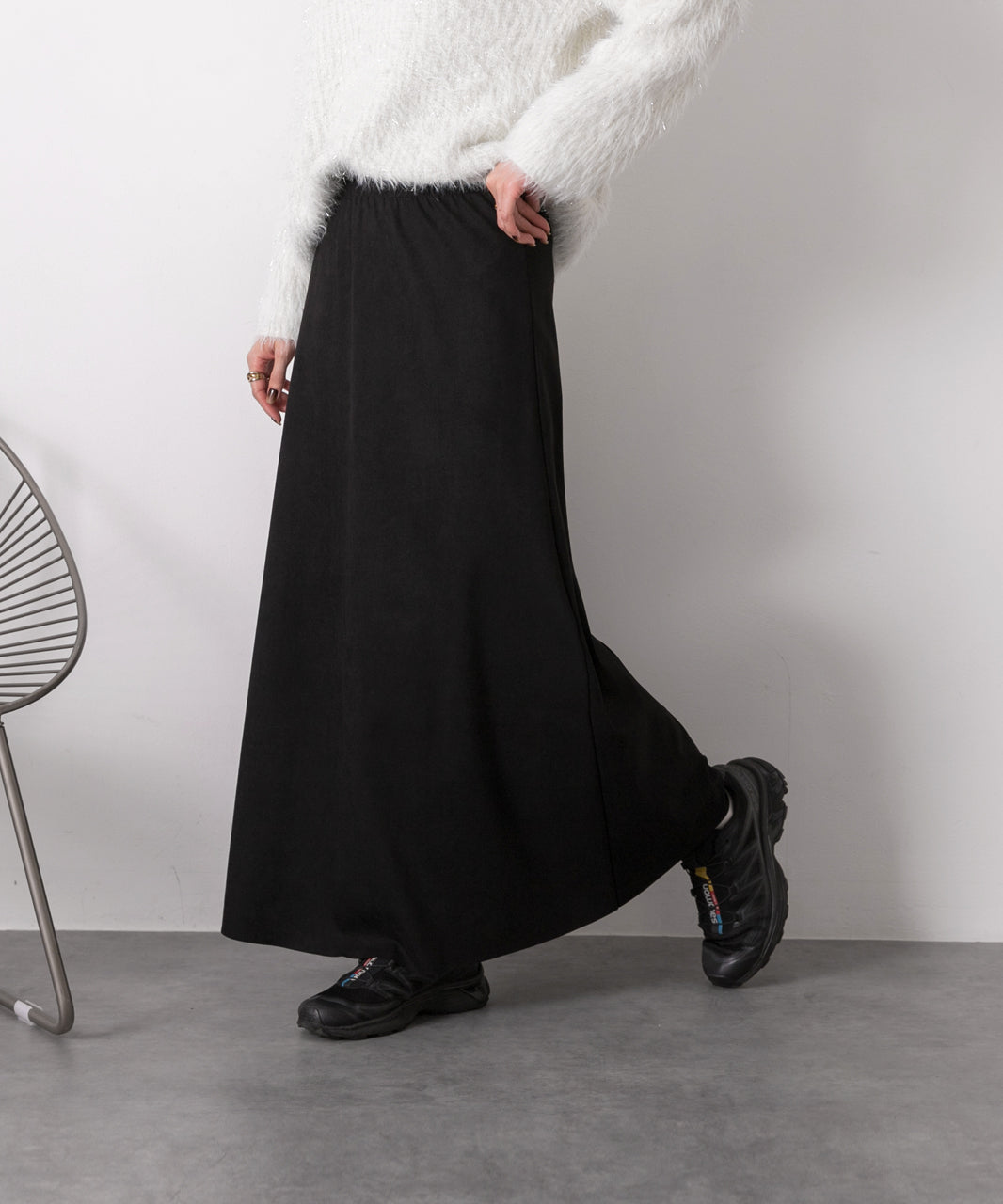 Adthie ad thie 【2024AW New Collection】 Suede Touch Long Skirt