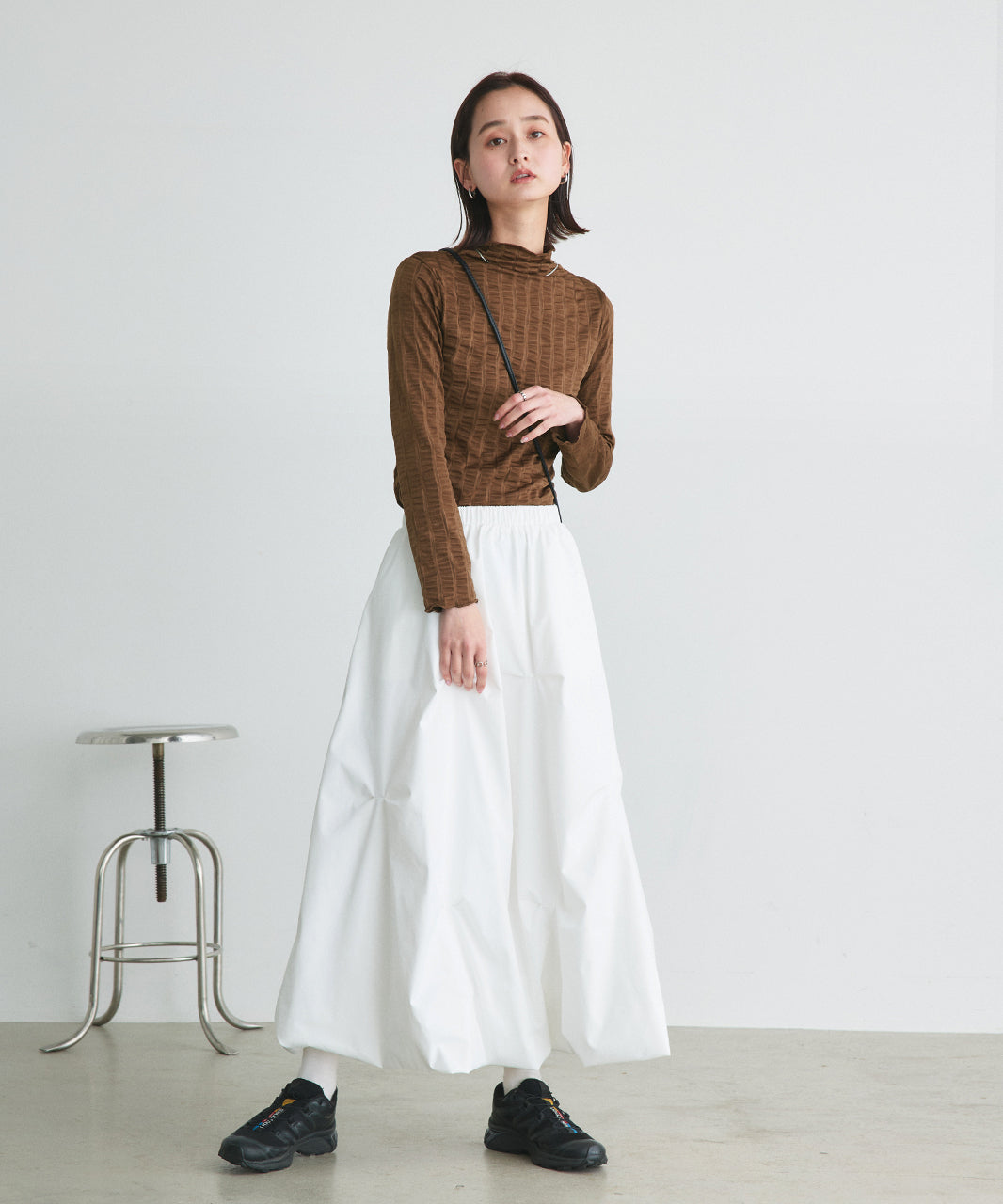 Adtie シャーリングハイネックトップス