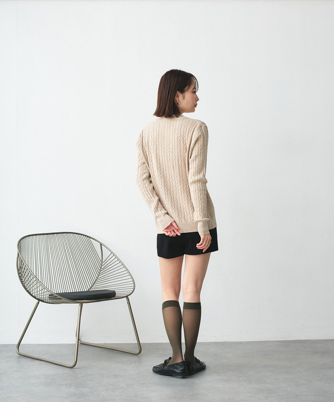 アドティエ ad thie ケーブルニットカーディガン