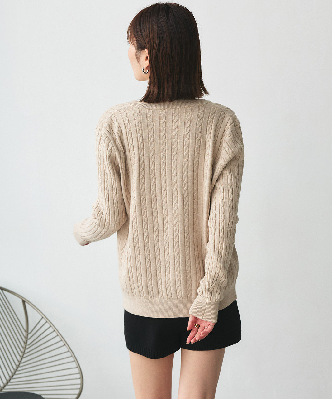 アドティエ ad thie ケーブルニットカーディガン