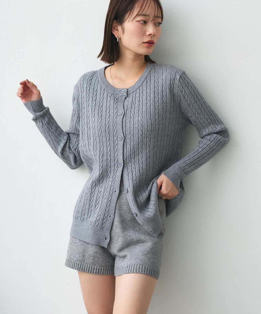 アドティエ ad thie ケーブルニットカーディガン