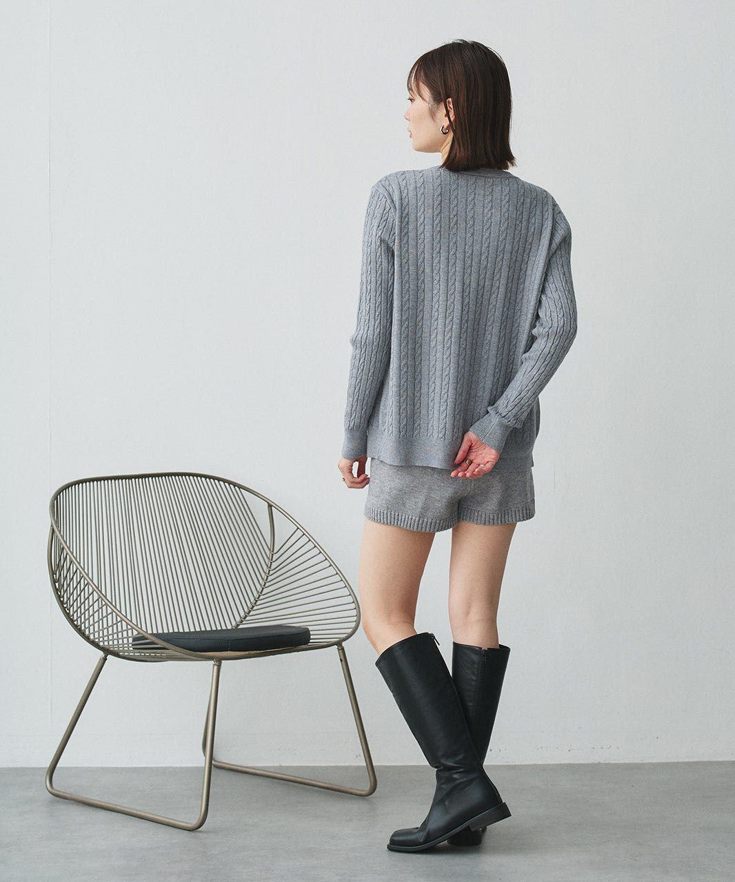 アドティエ ad thie ケーブルニットカーディガン