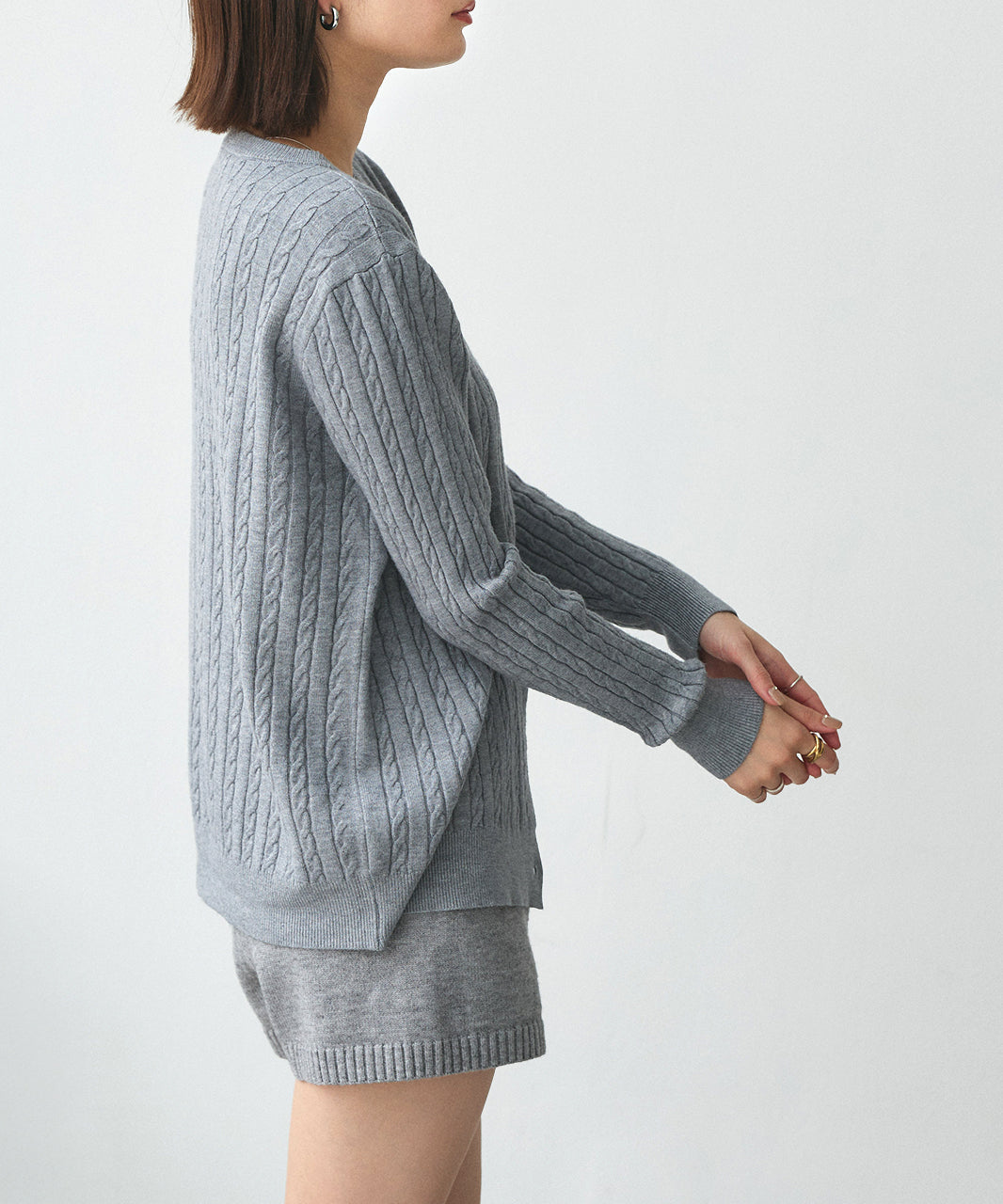 アドティエ ad thie ケーブルニットカーディガン