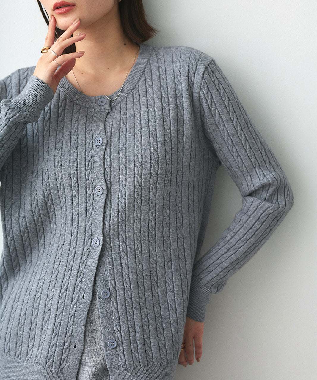 アドティエ ad thie ケーブルニットカーディガン