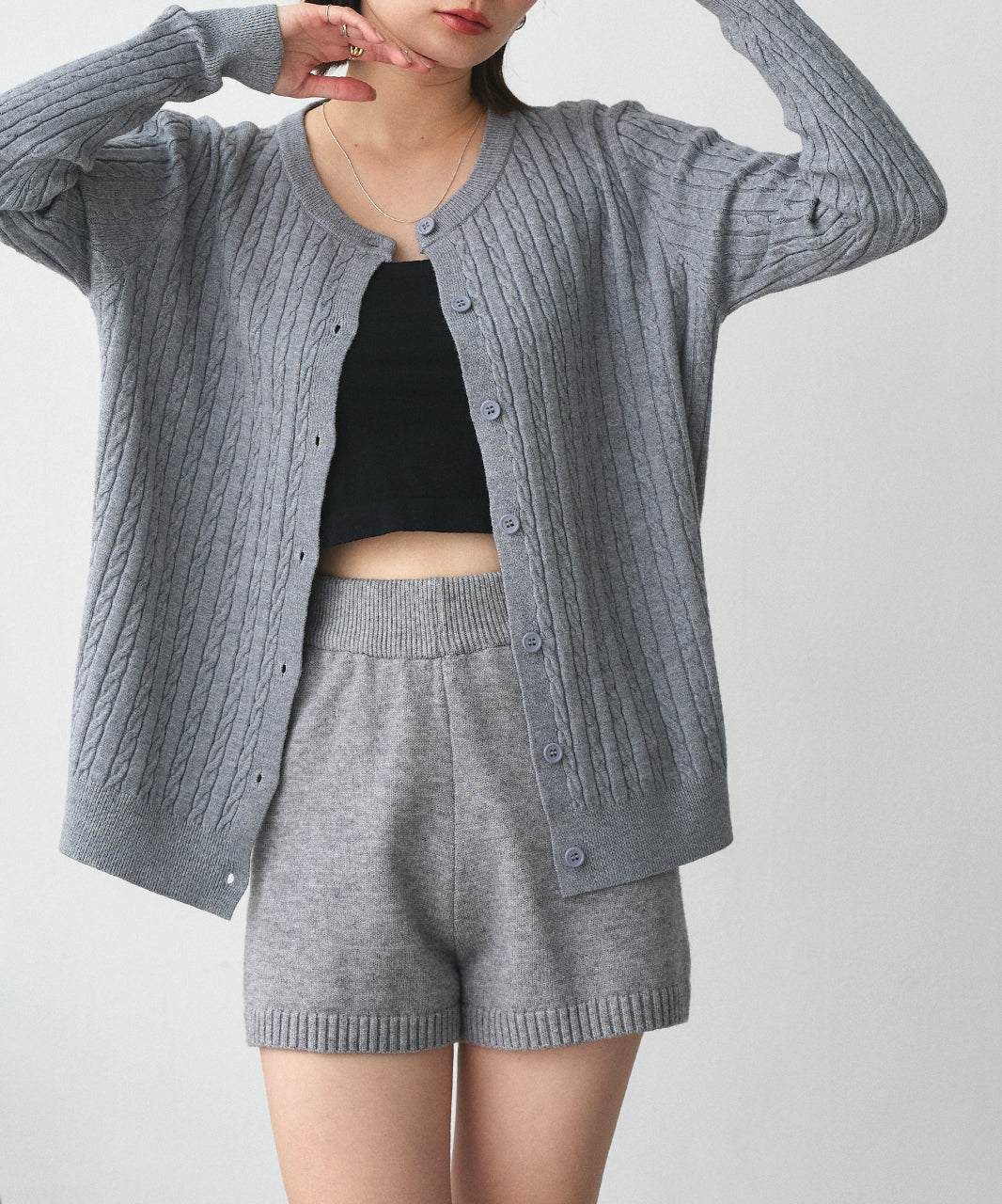 アドティエ ad thie ケーブルニットカーディガン