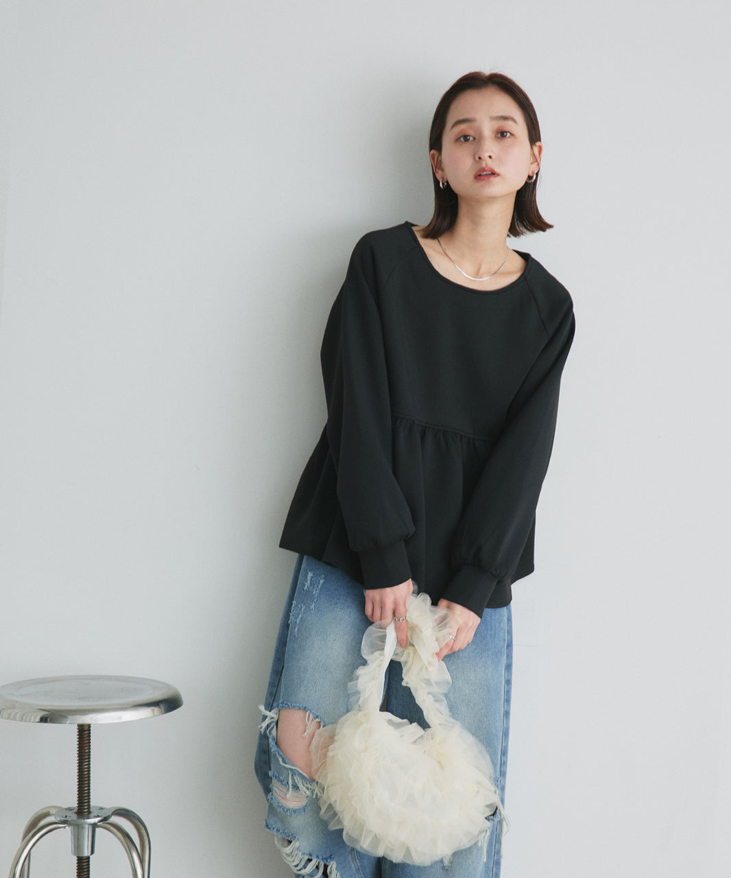 アドティエ ad thie ウエストギャザーポンチプルオーバー