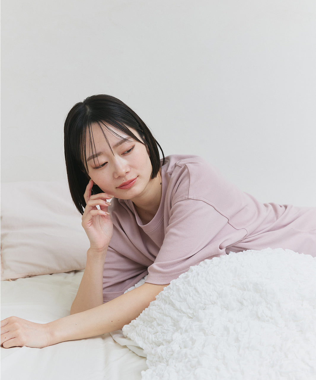 アドティエ ad thie 前面印花 光滑長褲室內服