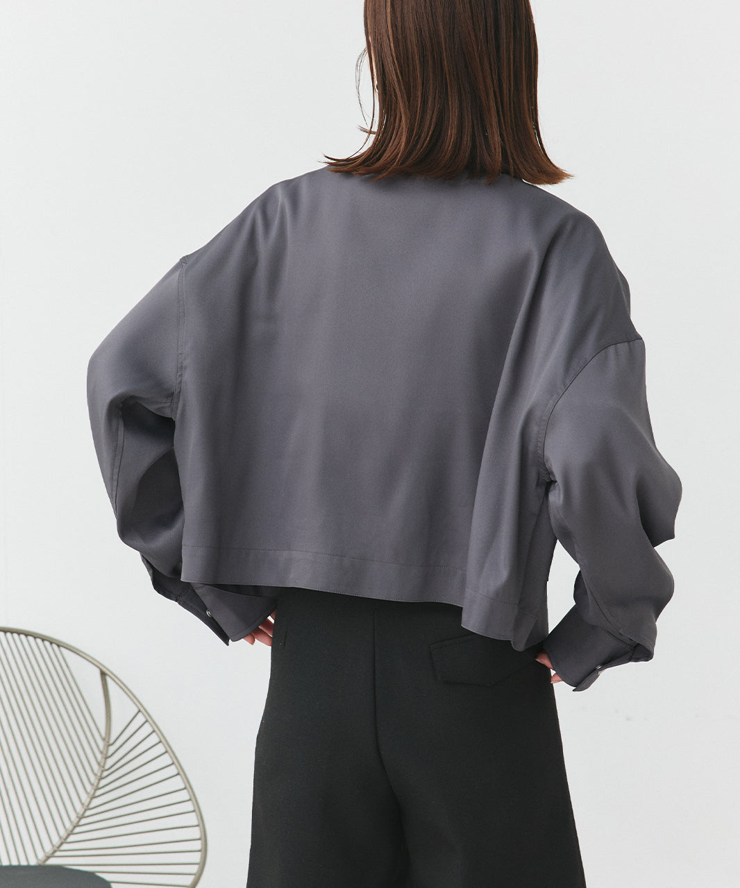 アドティエ ad thie 【2025SS新作】ルーズクロップドブルゾン （オフホワイト） オフホワイト