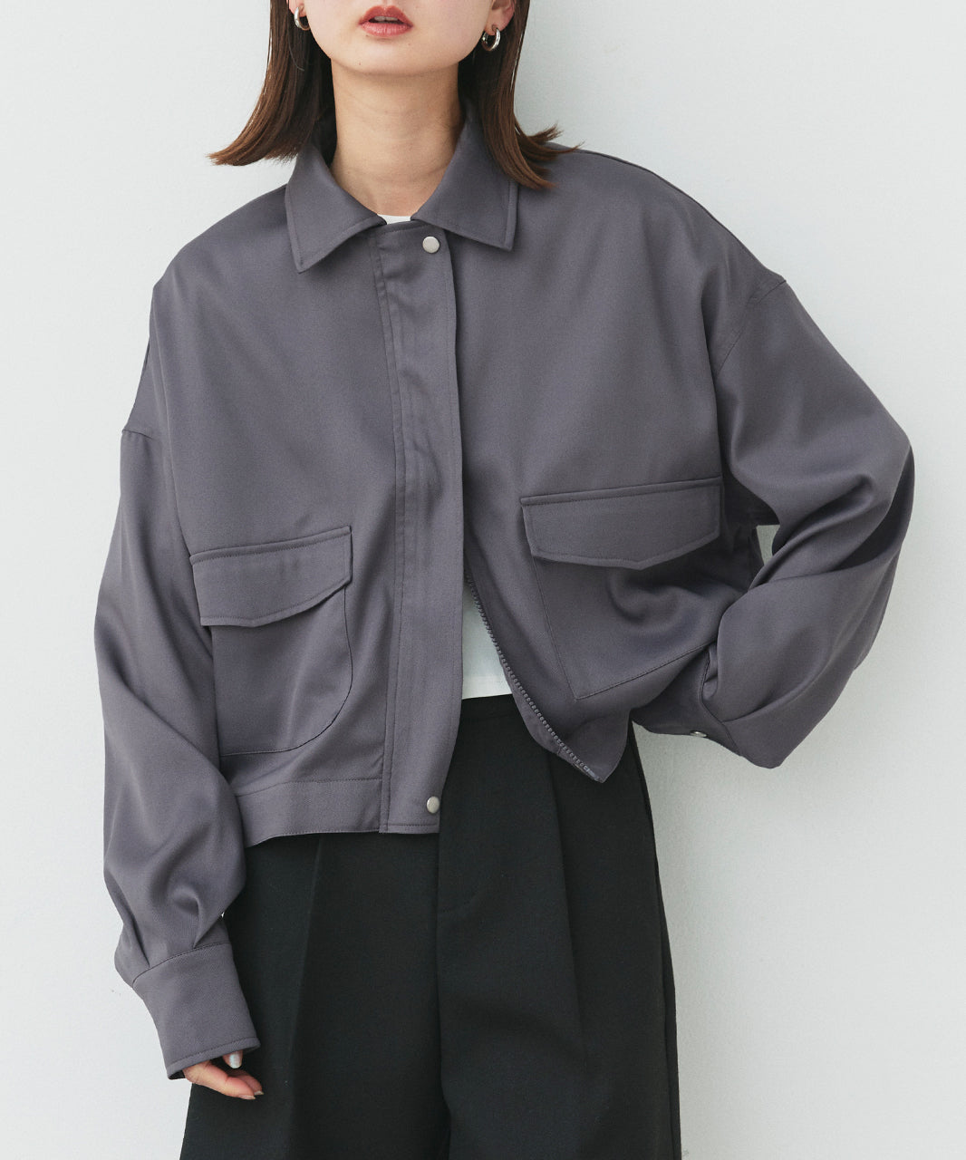 アドティエ ad thie 【2025SS新作】ルーズクロップドブルゾン （オフホワイト） オフホワイト