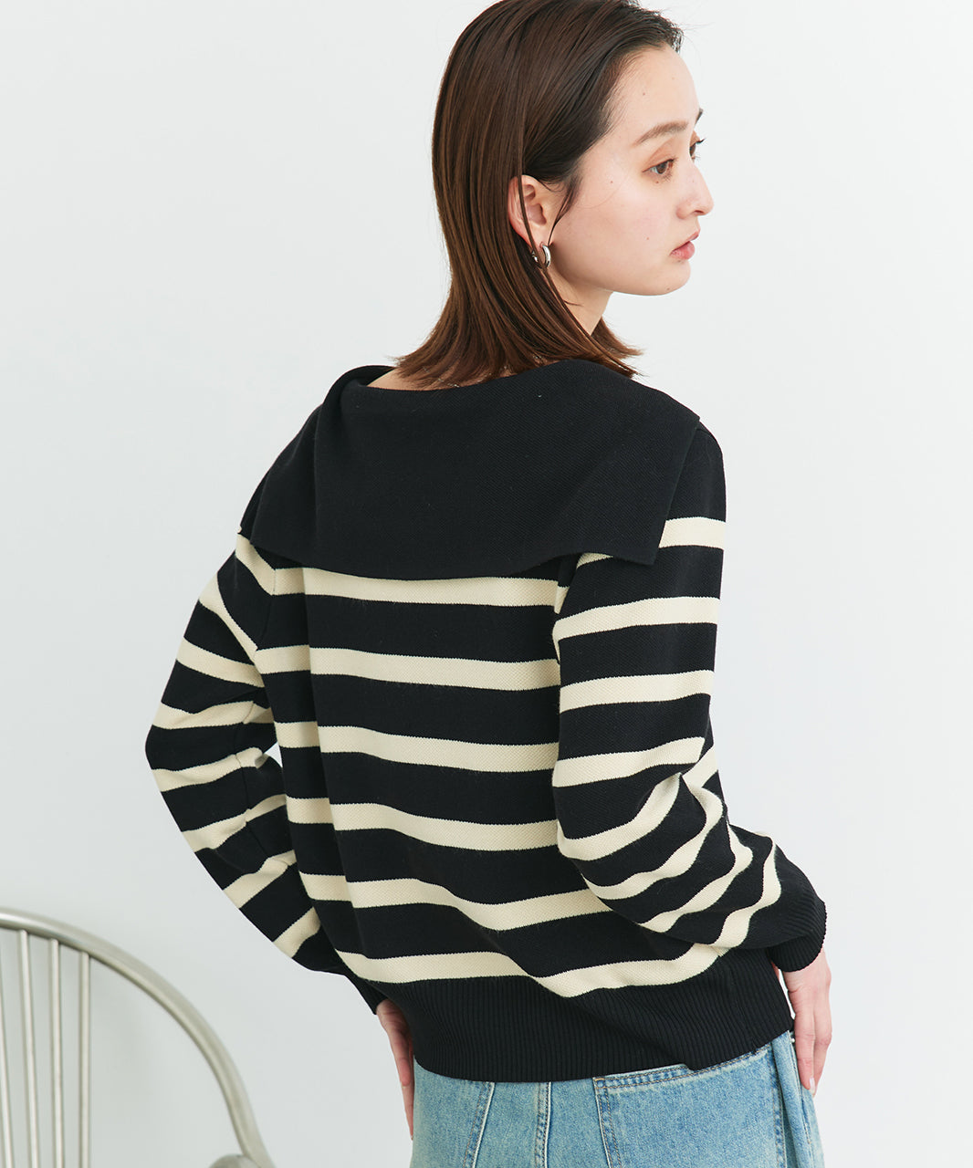 アドティエ ad thie 【2025SS新作】セーラーカラーダブルジップニットカーディガン （OTH3） OTH3