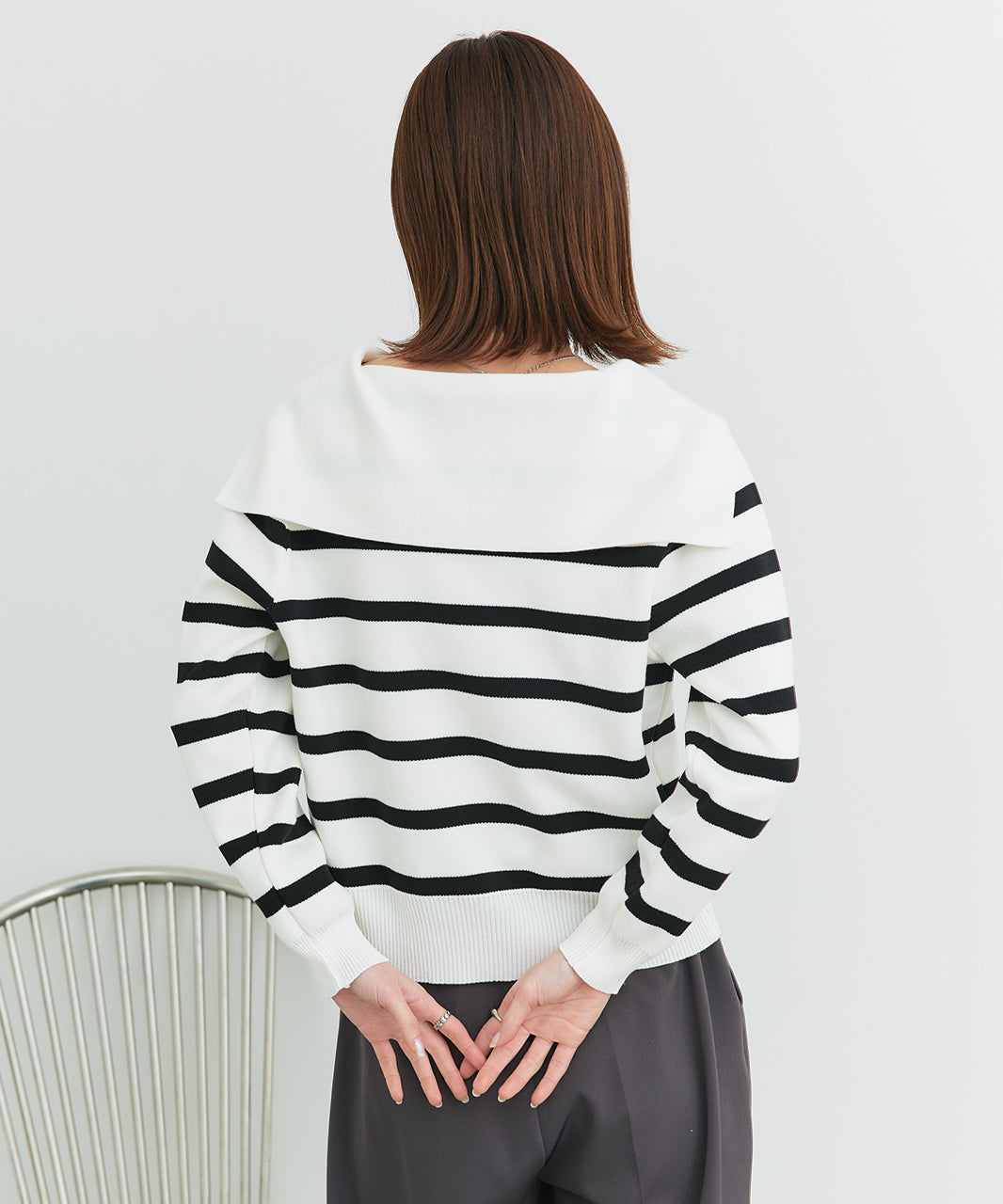 アドティエ ad thie 【2025SS新作】セーラーカラーダブルジップニットカーディガン （OTH3） OTH3