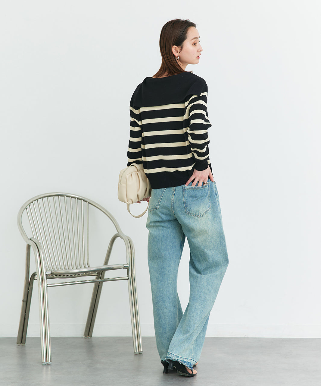 アドティエ ad thie 【2025SS新作】セーラーカラーダブルジップニットカーディガン （OTH3） OTH3