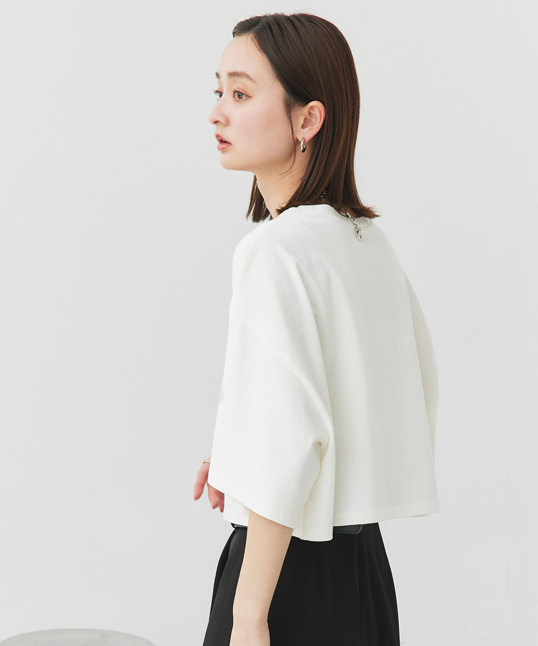 アドティエ ad thie 【2025SS新作】ヴィンテージライク箔プリントTシャツ （ブラック） ブラック