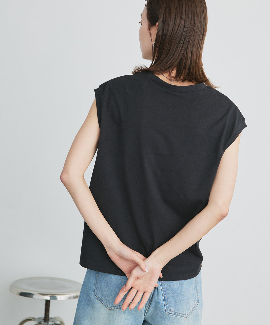 アドティエ ad thie 【2025SS新作】ロゴ刺繍フレンチスリーブTシャツ （オフホワイト） オフホワイト