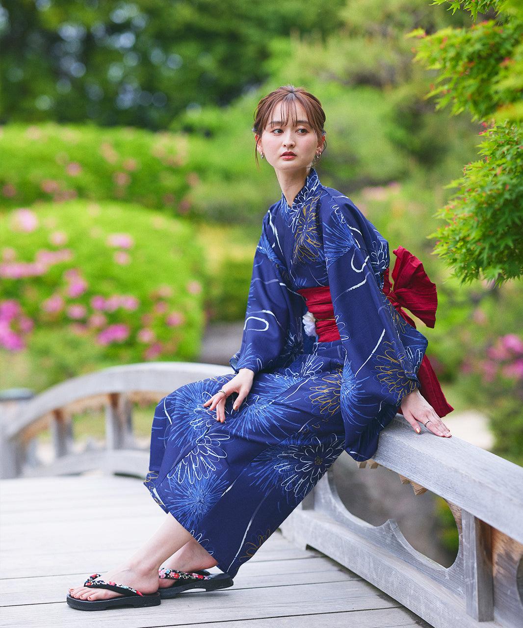 アドティエ ad thie 【2025SS新作】3点セット 花火柄セパレート2WAY浴衣セット （アイボリー） アイボリー