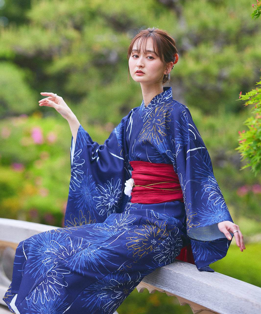 アドティエ ad thie 【2025SS新作】3点セット 花火柄セパレート2WAY浴衣セット （アイボリー） アイボリー