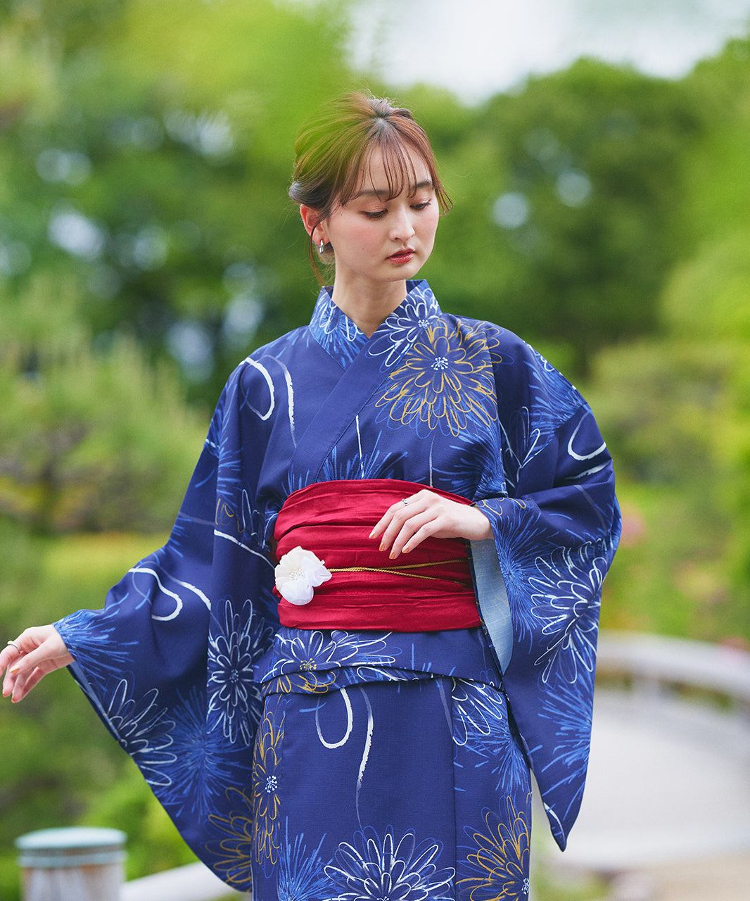 アドティエ ad thie 【2025SS新作】3点セット 花火柄セパレート2WAY浴衣セット （アイボリー） アイボリー