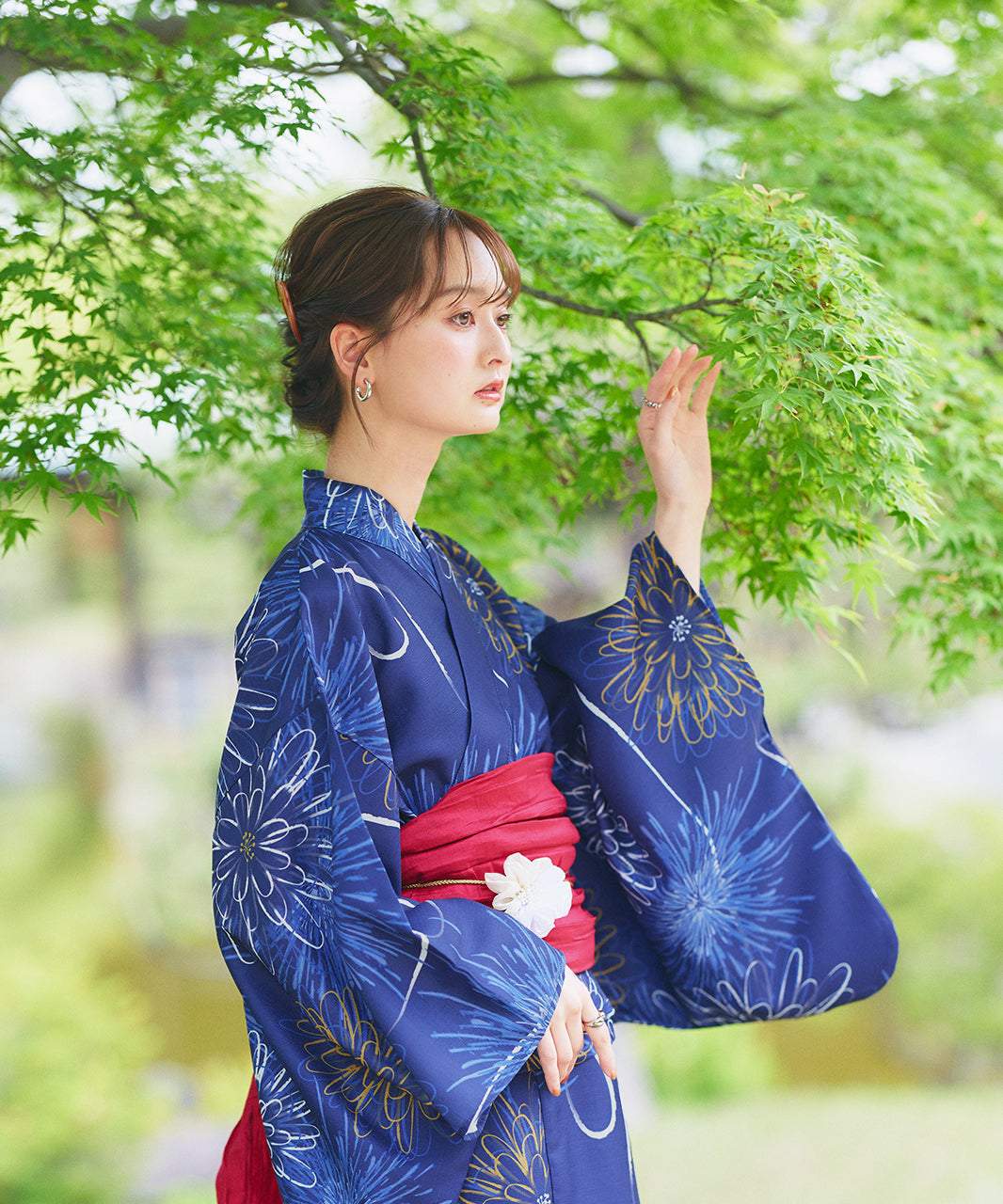 アドティエ ad thie 【2025SS新作】3点セット 花火柄セパレート2WAY浴衣セット （アイボリー） アイボリー