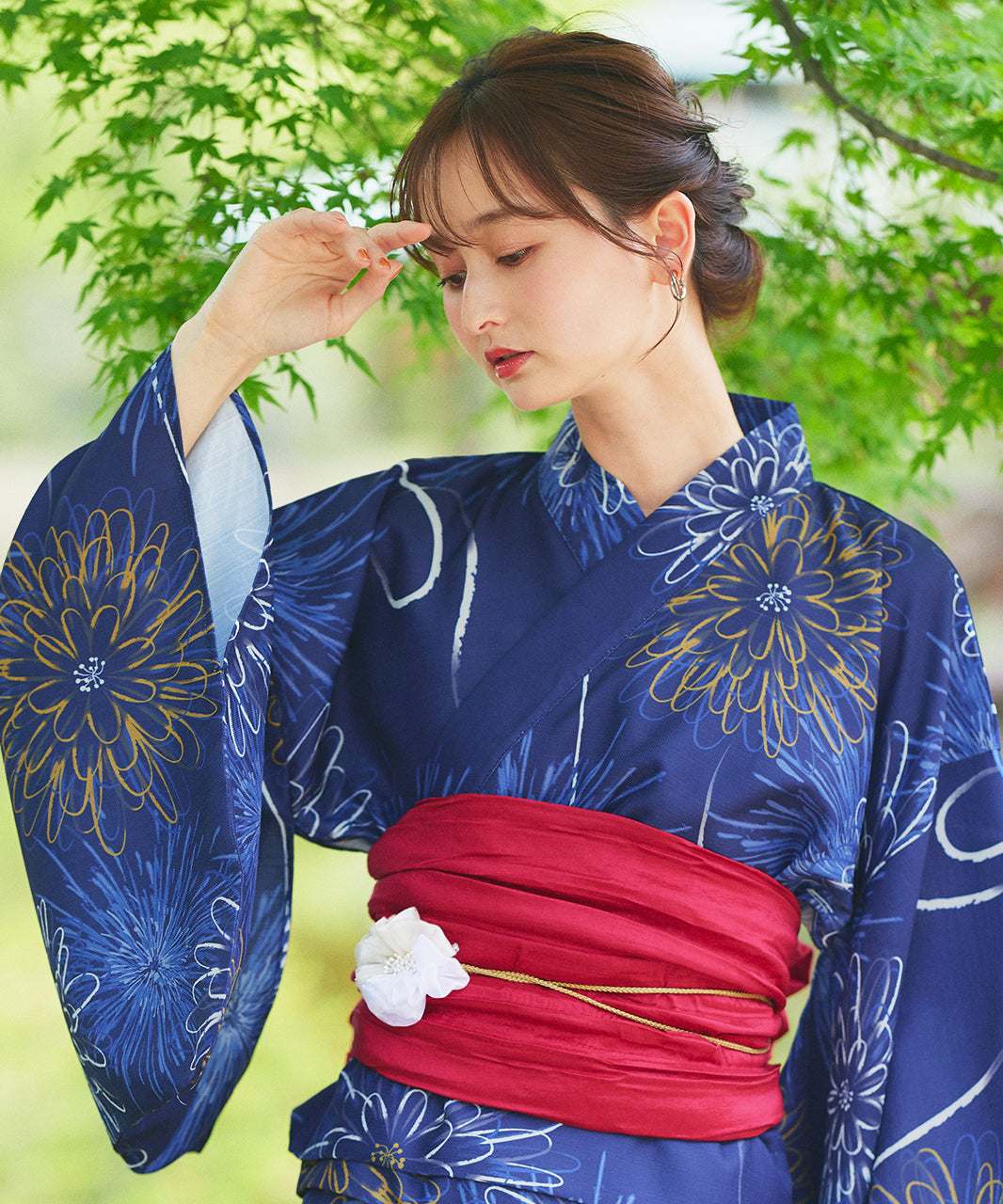 アドティエ ad thie 【2025SS新作】3点セット 花火柄セパレート2WAY浴衣セット （アイボリー） アイボリー