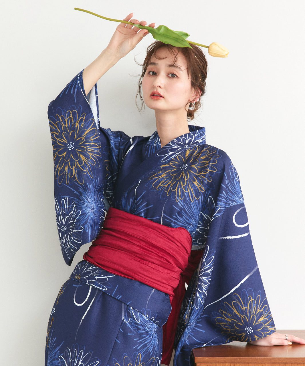 アドティエ ad thie 【2025SS新作】3点セット 花火柄セパレート2WAY浴衣セット （アイボリー） アイボリー