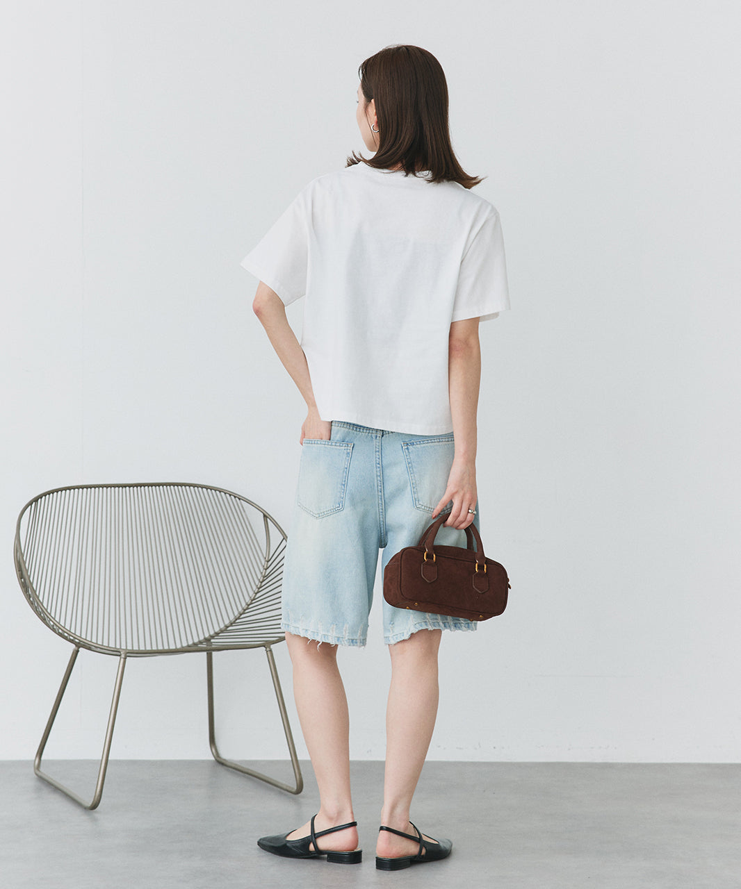 アドティエ ad thie 【2025SS新作】フラワーモチーフコード刺繍Tシャツ （オフホワイト） オフホワイト