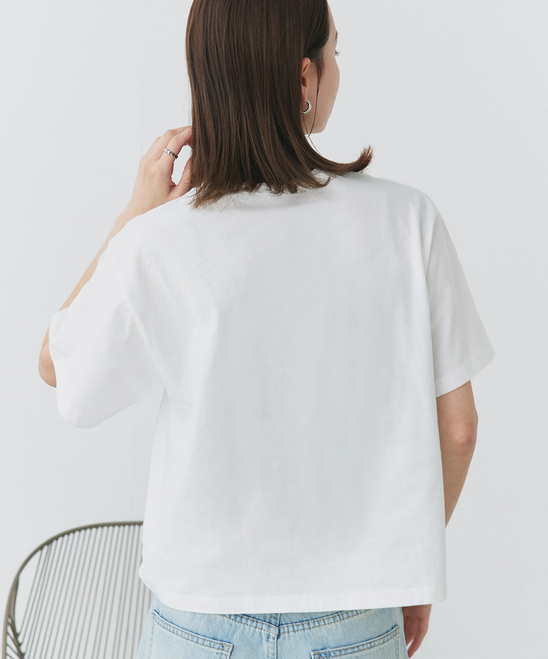 アドティエ ad thie 【2025SS新作】フラワーモチーフコード刺繍Tシャツ （オフホワイト） オフホワイト