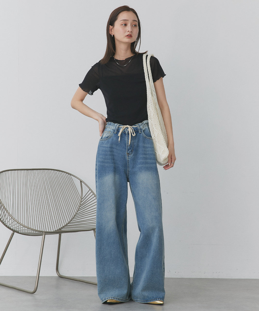 アドティエ ad thie ニットトートバッグ （レッド） レッド