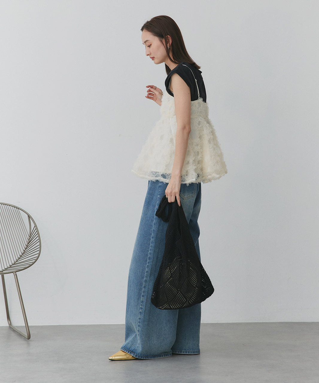 アドティエ ad thie ニットトートバッグ （レッド） レッド