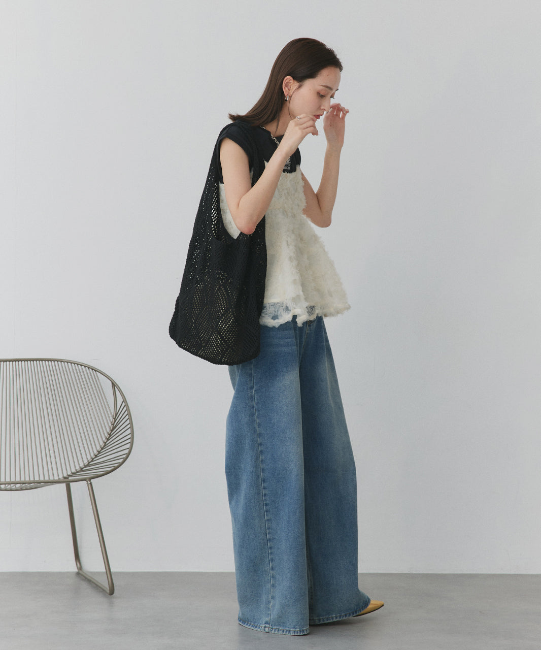 アドティエ ad thie ニットトートバッグ （レッド） レッド