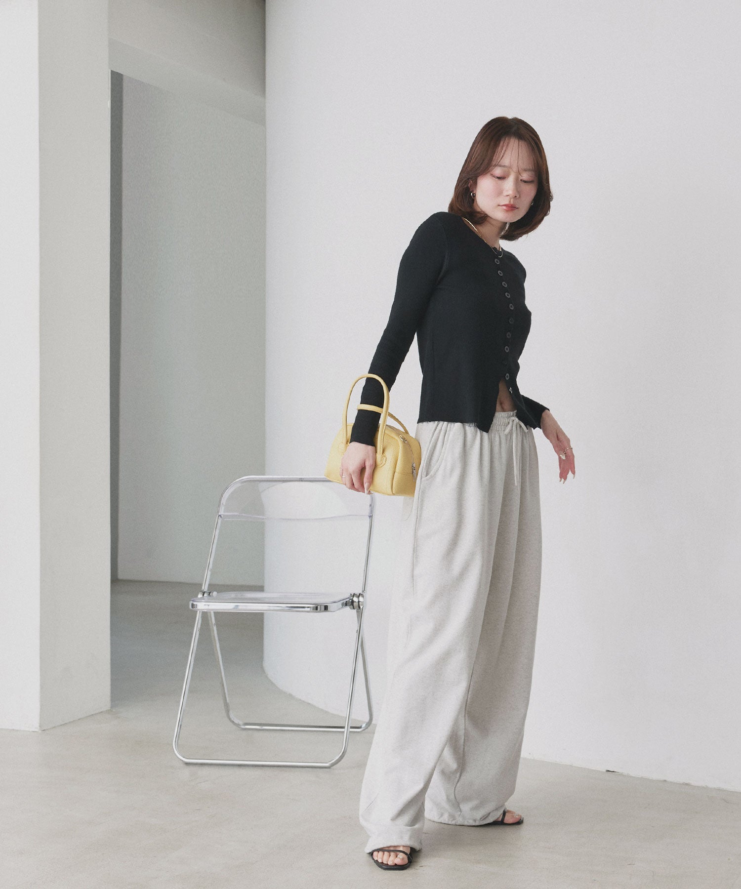 アドティエ ad thieスウェットイージーワイドパンツ （ブラウン） ブラウン