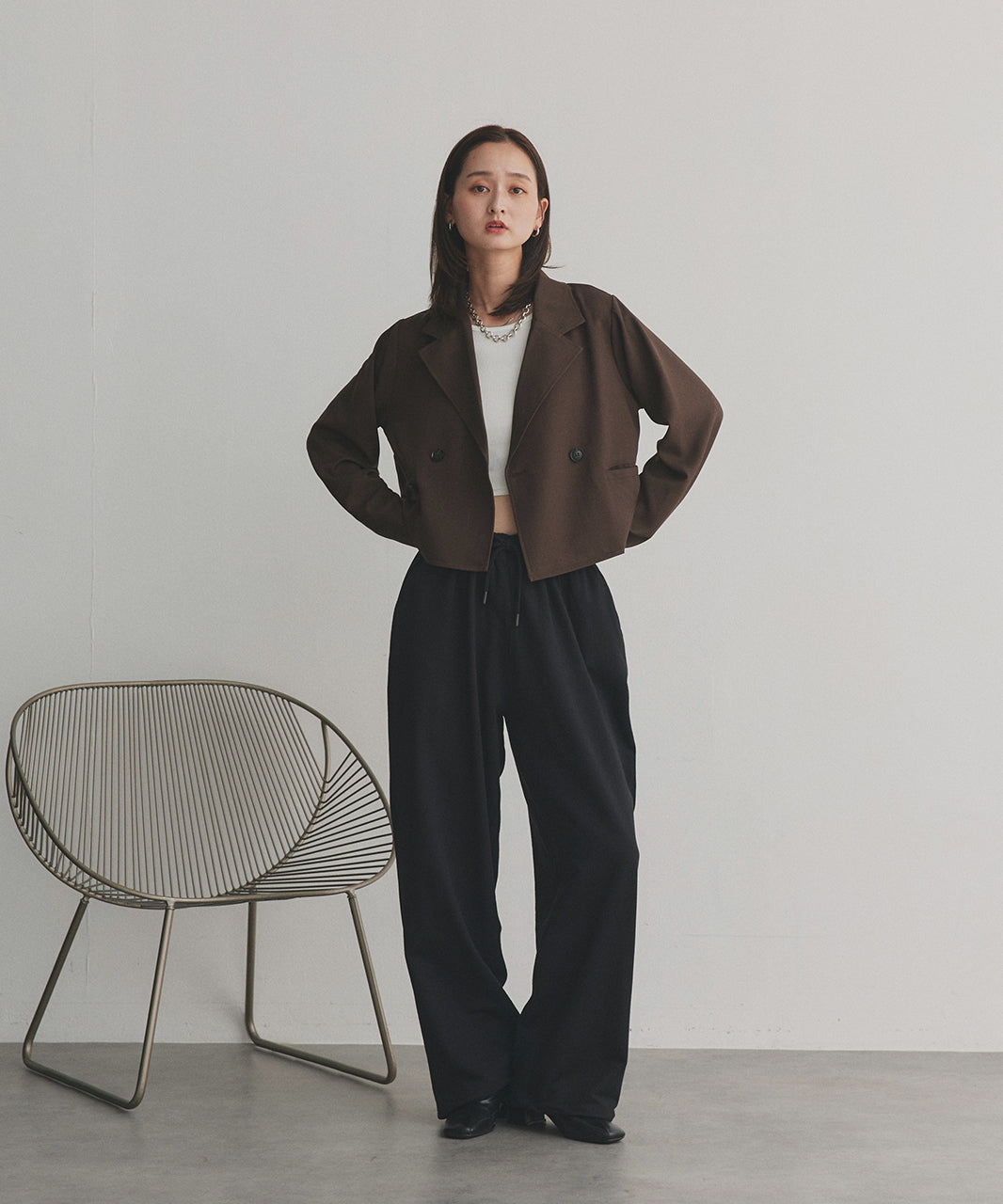 アドティエ ad thie 【2025AW新作】スウェットイージーワイドパンツ （ブラウン） ブラウン