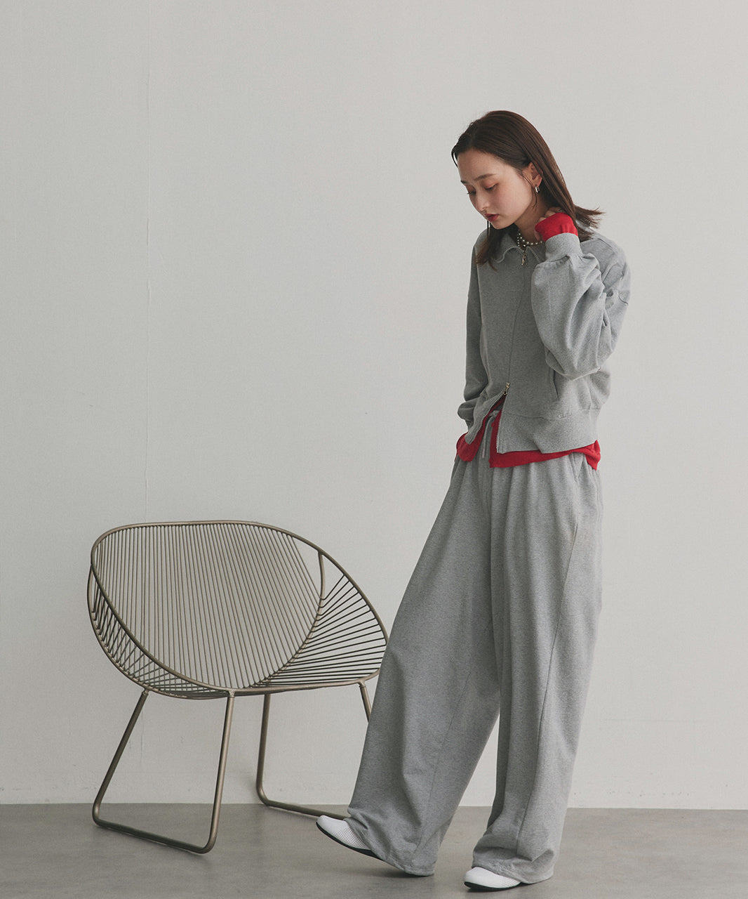 アドティエ ad thie 【2025AW新作】スウェットイージーワイドパンツ （ブラウン） ブラウン