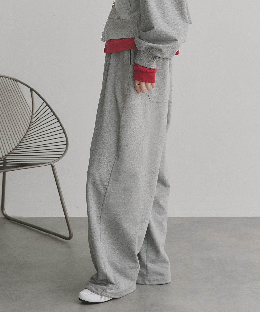 アドティエ ad thie 【2025AW新作】スウェットイージーワイドパンツ （ブラウン） ブラウン