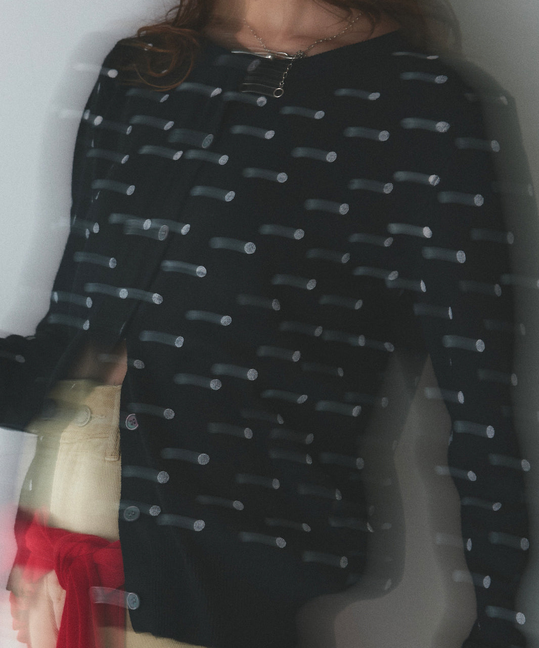 アドティエ ad thie 【2025AW新作】ポルカドットニットカーディガン （グレー） グレー