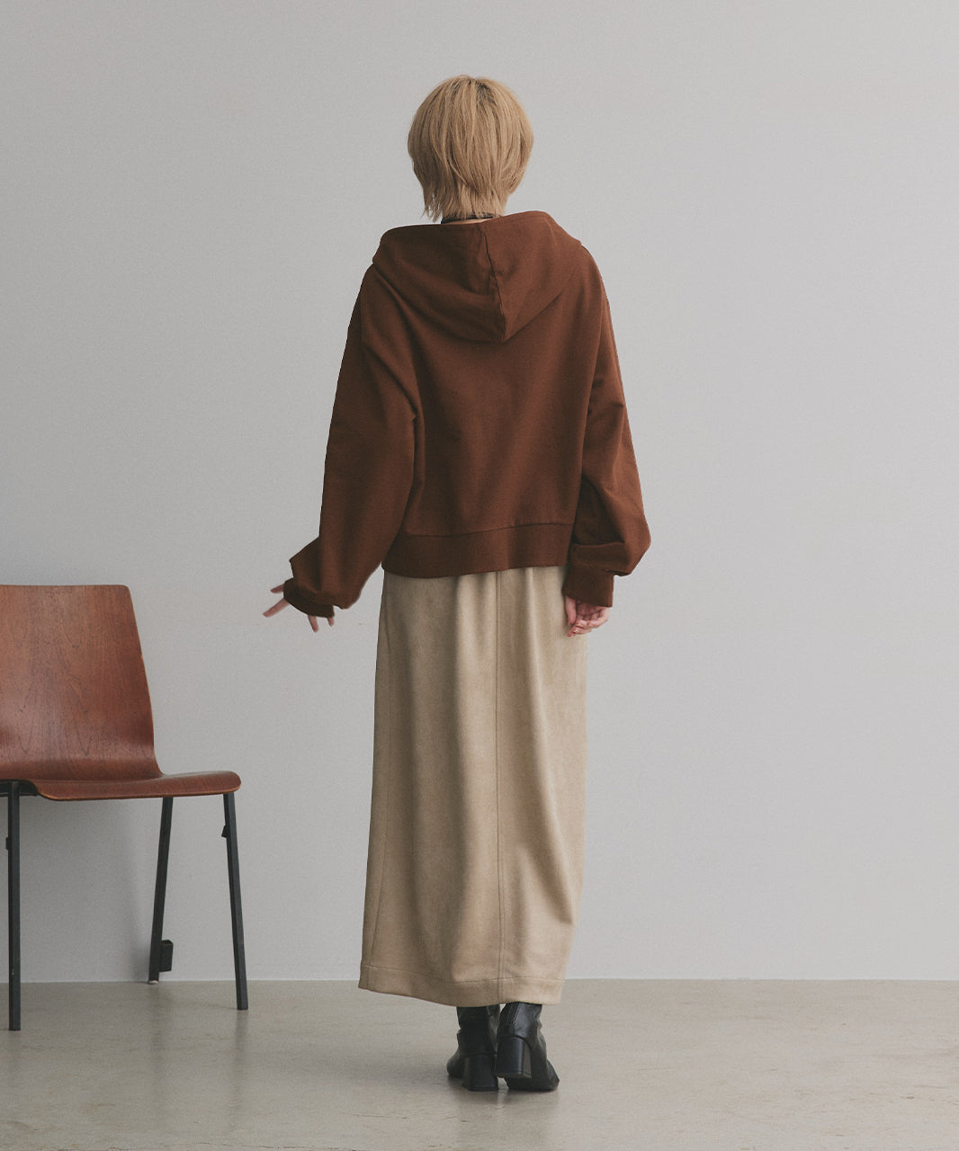 アドティエ ad thie 【2025AW新作】ダブルジップスウェットパーカー （チャコール） チャコール