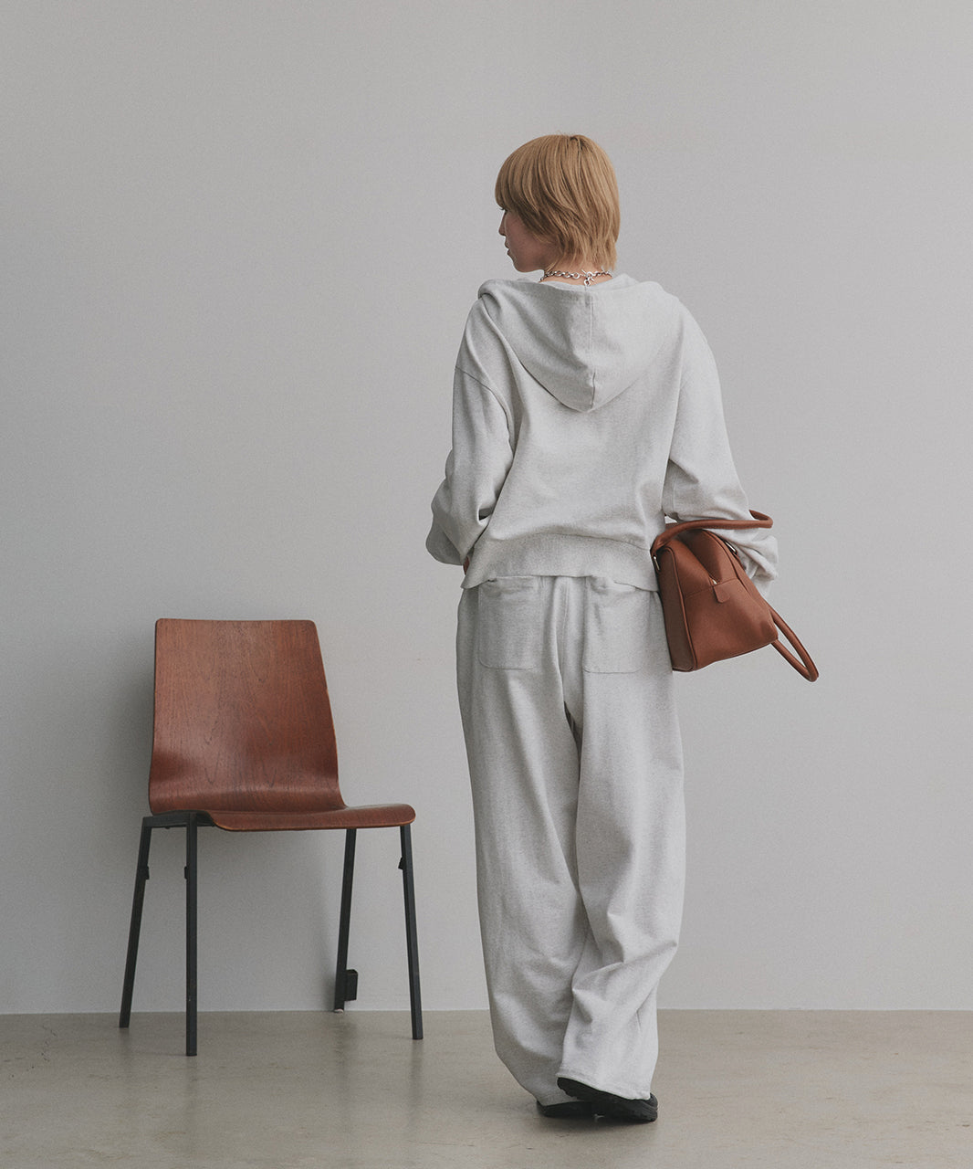 アドティエ ad thie 【2025AW新作】ダブルジップスウェットパーカー （チャコール） チャコール