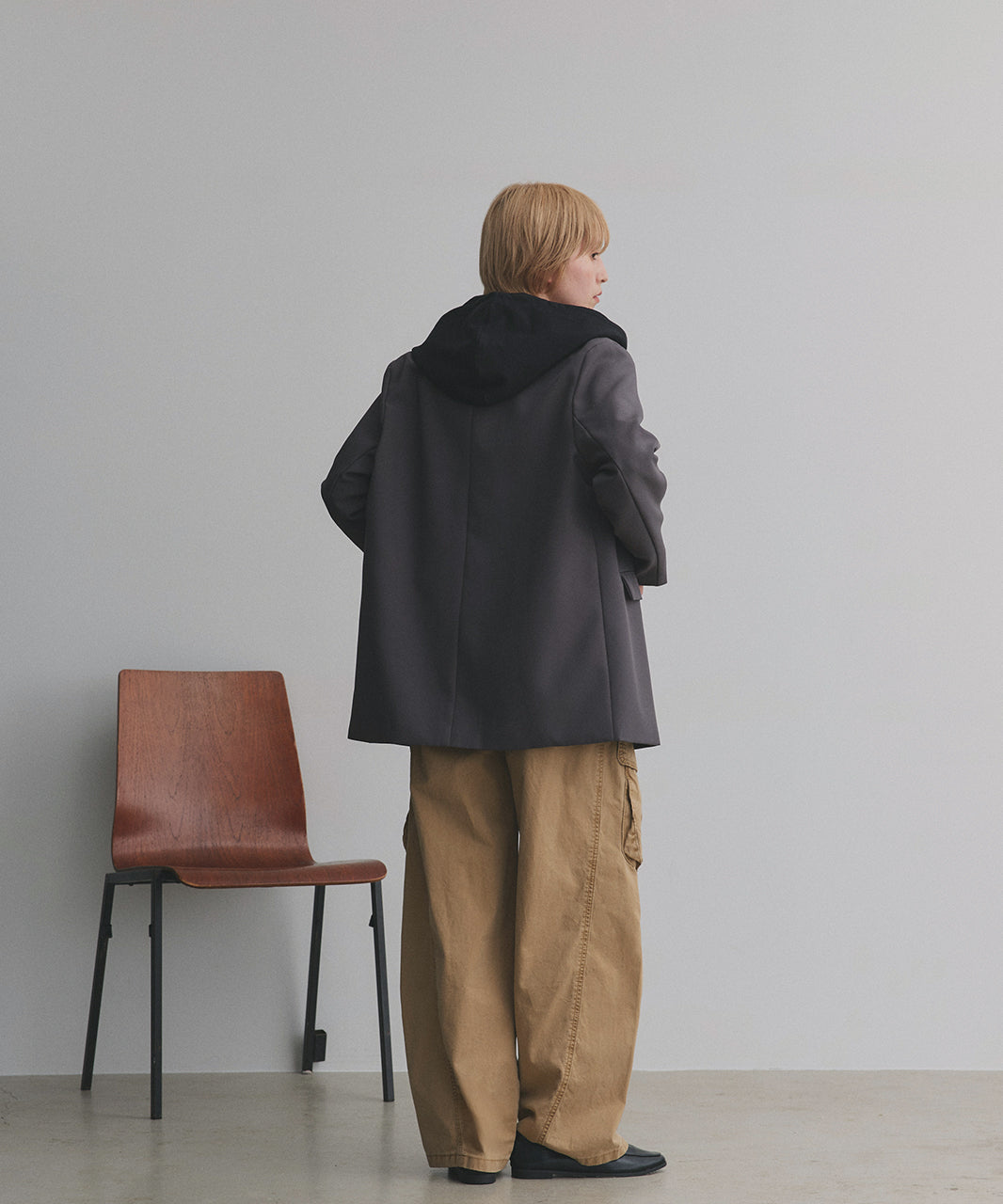 アドティエ ad thie 【2025AW新作】ダブルジップスウェットパーカー （チャコール） チャコール