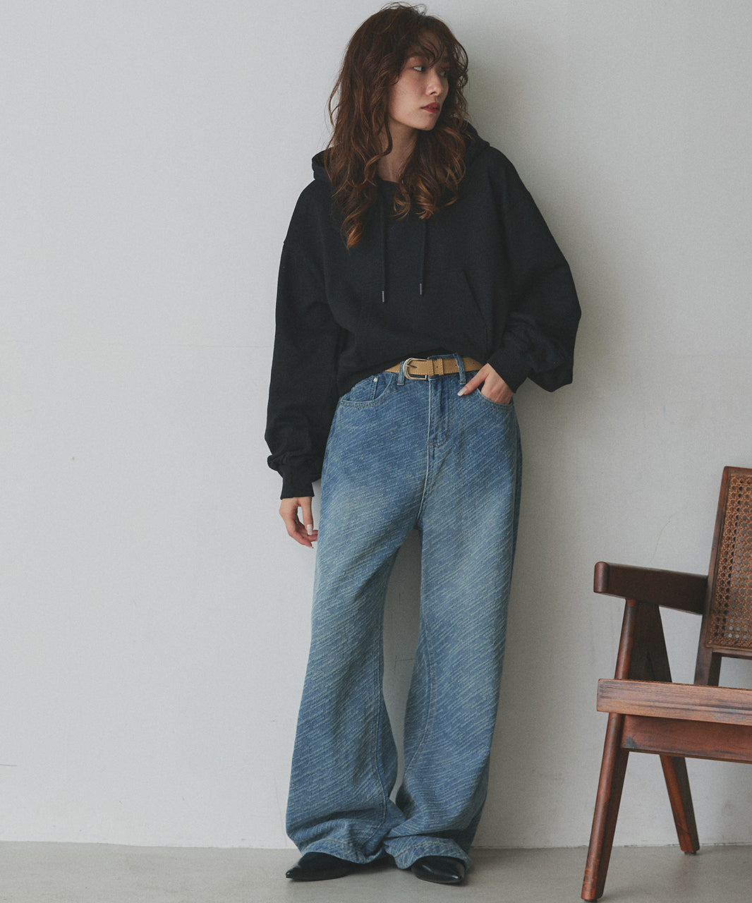 アドティエ ad thie 【2025AW新作】ショート丈スウェットフーディーパーカー （モクグレー） モクグレー