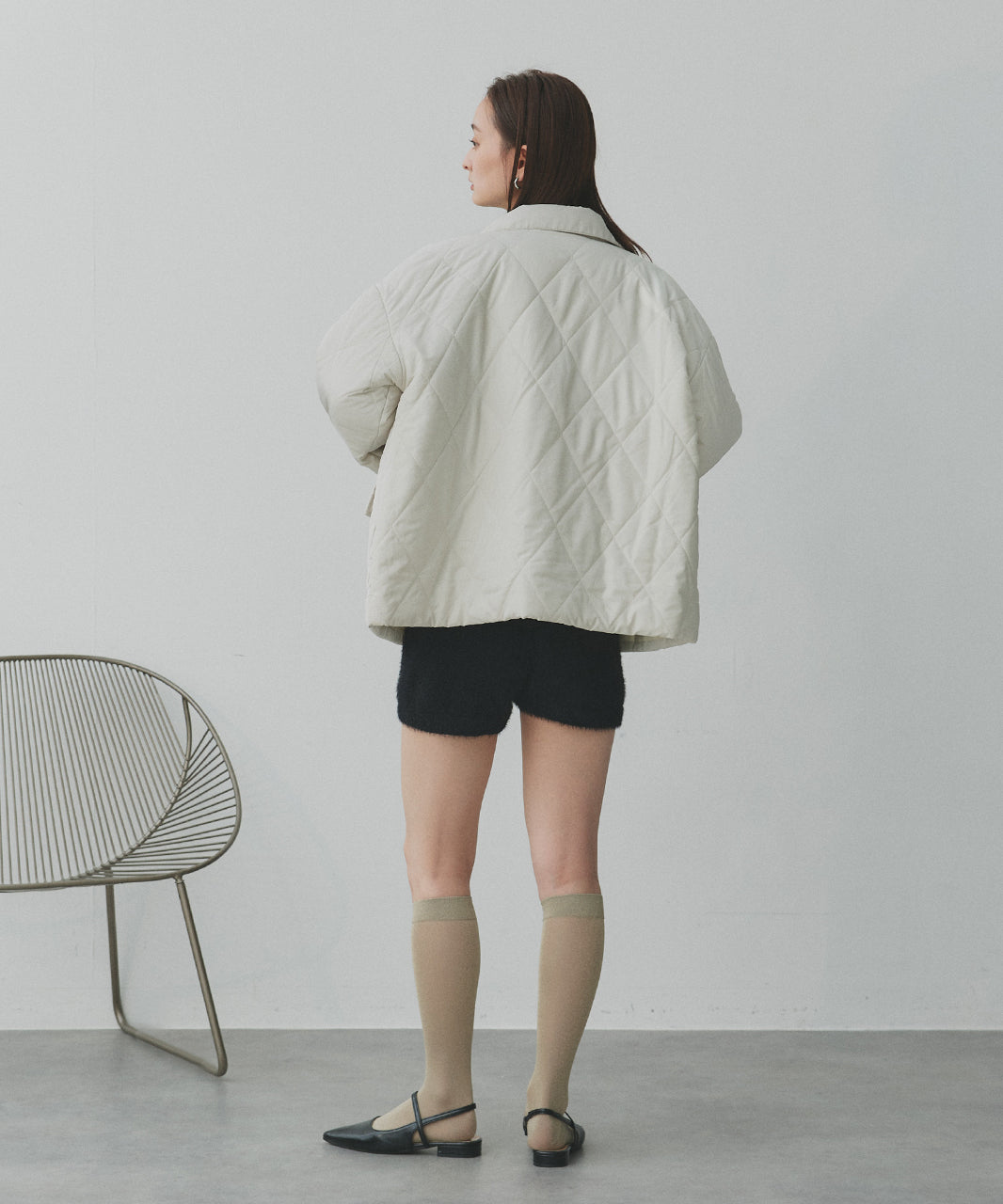 アドティエ ad thie 【2025AW新作】パデッドキルト襟付きジャケット （ライトブルー） ライトブルー