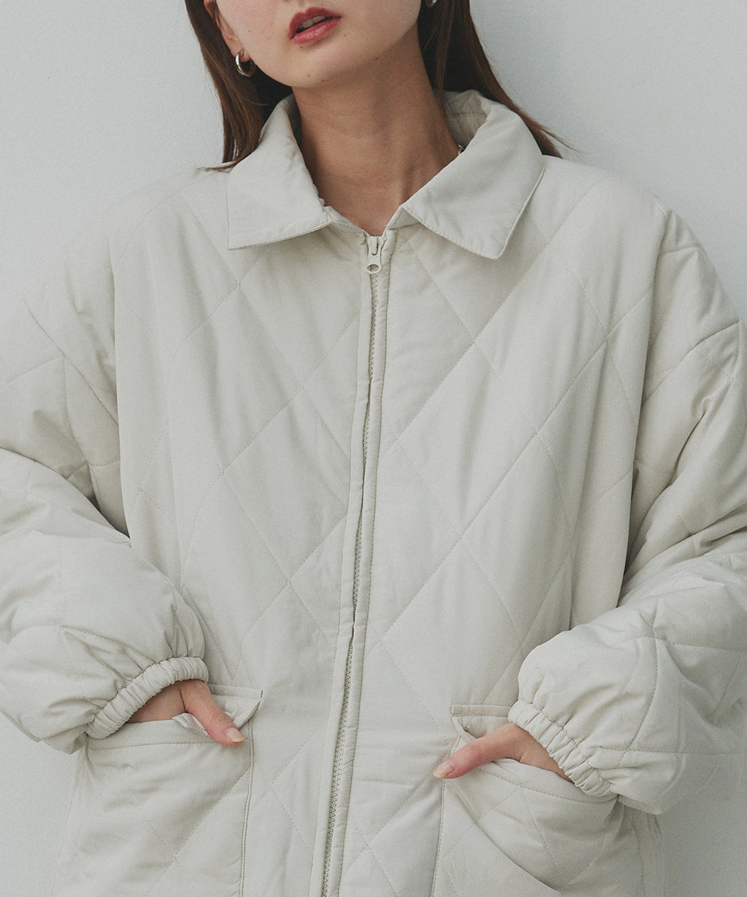 アドティエ ad thie 【2025AW新作】パデッドキルト襟付きジャケット （ライトブルー） ライトブルー