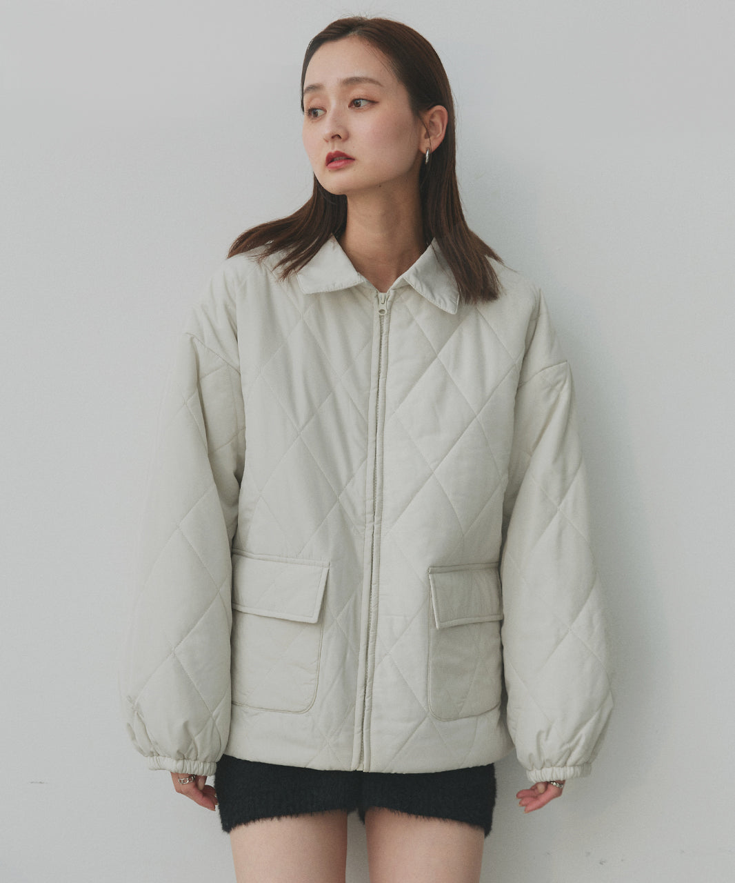 アドティエ ad thie 【2025AW新作】パデッドキルト襟付きジャケット （ライトブルー） ライトブルー