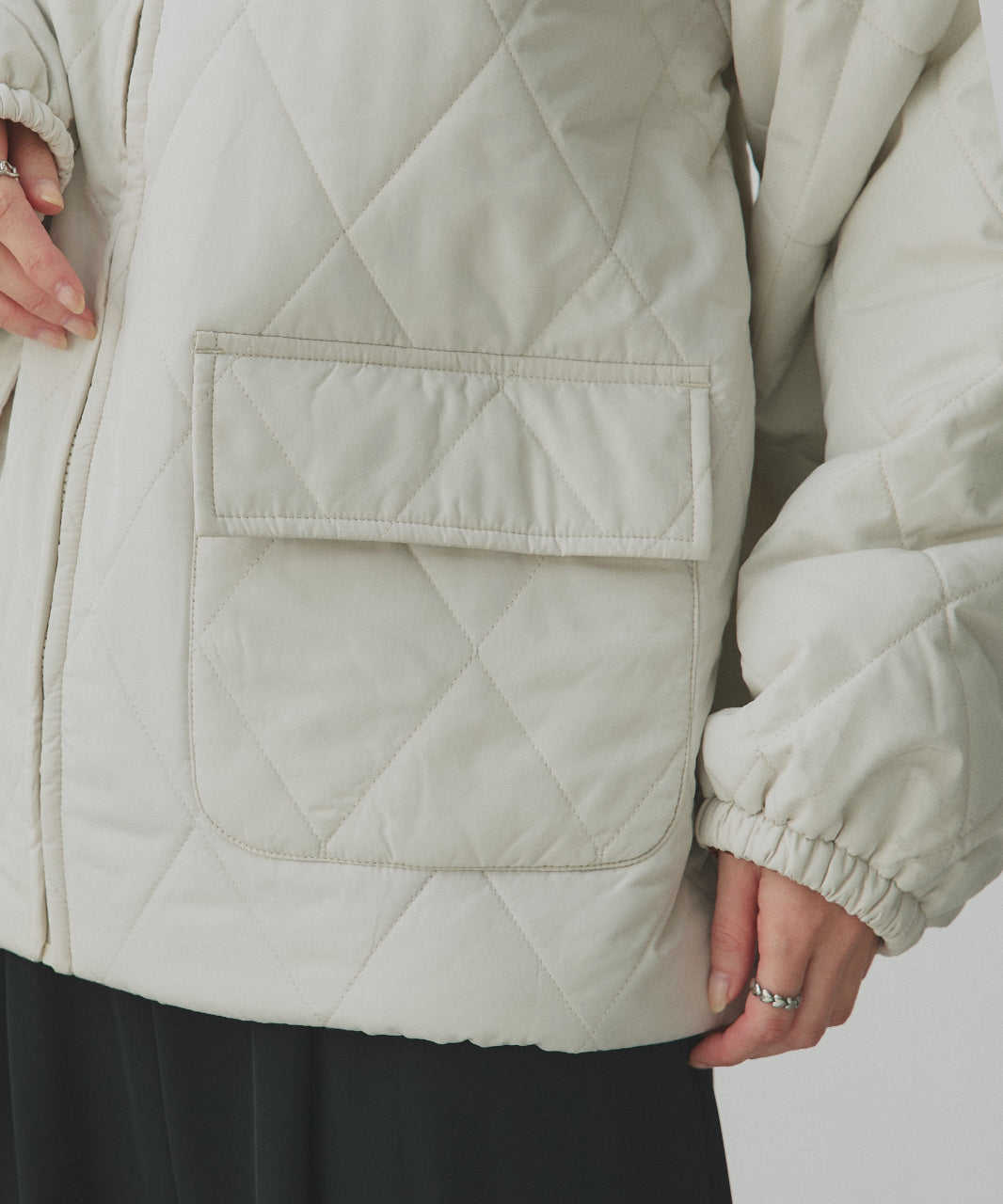 アドティエ ad thie 【2025AW新作】パデッドキルト襟付きジャケット （ライトブルー） ライトブルー