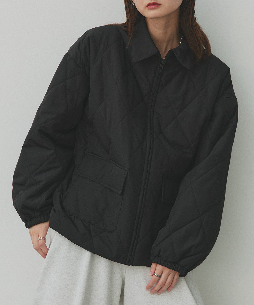 アドティエ ad thie 【2025AW新作】パデッドキルト襟付きジャケット （ライトブルー） ライトブルー